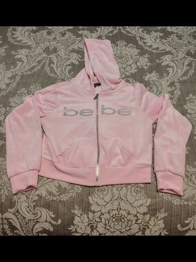BeBe Pink Velour Logo Sweat Suit.